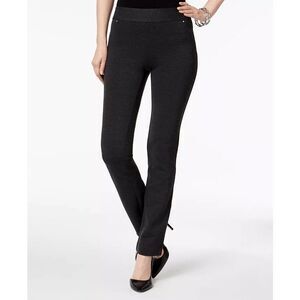 INC International Concepts Women's Pull-On Straight-Leg Pants - Dark Grey 12